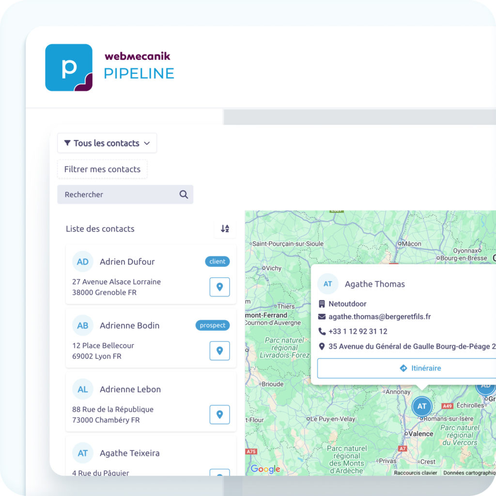 Geolocalizzazione dei contatti - Pipeline di webmecanik